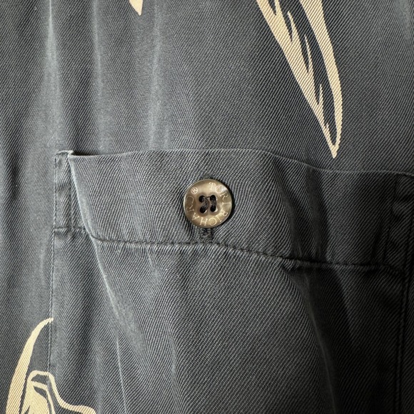 Tori Richard Honolulu Mens Large Silk Floral Hawaiian Aloha Shirt Gray Tan Large - Picture 4 of 10